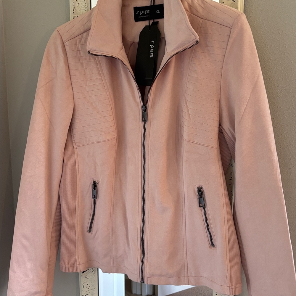 Brand new ladies pink suede Jacket Xl. $ 40